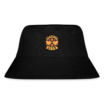 Festival Vibes - Stanley/Stella recycelter Bucket Hat - Schwarz - Vorne