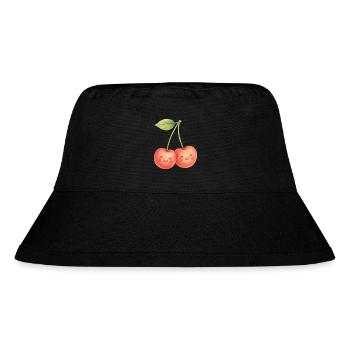 Kuschelige Kirschpärchen Kirsche Obst Sommer Liebe - Stanley/Stella recycelter Bucket Hat - Schwarz - Vorne