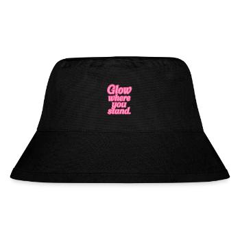 Glow Where You Stand Neon Spruch - Stanley/Stella recycelter Bucket Hat - Schwarz - Vorne