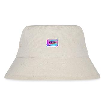 Neon Regenbogen Kassette Sticker - Stanley/Stella recycelter Bucket Hat - Naturweiß - Vorne