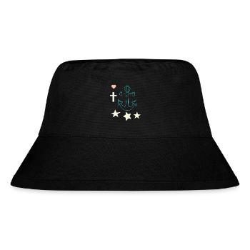 Glowing Anchor with Stars - Stanley/Stella Recycled Bucket Hat - black - Front