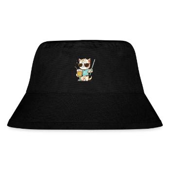 Un chat avec un cocktail dans la patte - Bob recyclé Stanley/Stella - noir - Devant
