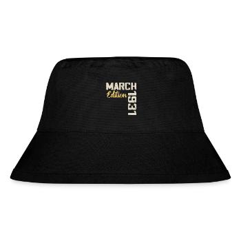 März 1931 Geburtstagsgeschenk März 1931 - Stanley/Stella recycelter Bucket Hat - Schwarz - Vorne