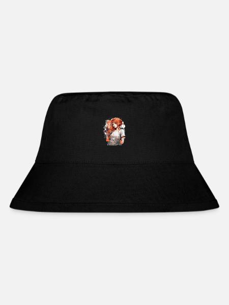 Anime Girl - Stanley/Stella Recycled Bucket Hat - black