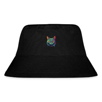 Katze - Stanley/Stella recycelter Bucket Hat - Schwarz - Vorne
