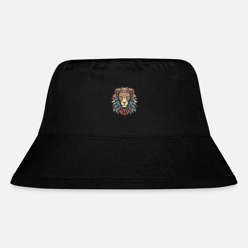 Löwe - Stanley/Stella recycelter Bucket Hat - Schwarz