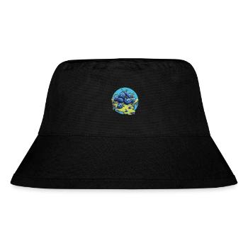 Blaubeere - Stanley/Stella recycelter Bucket Hat - Schwarz - Vorne