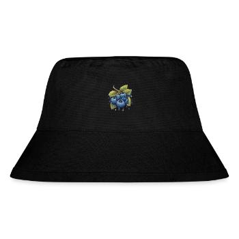 Blaubeere - Stanley/Stella recycelter Bucket Hat - Schwarz - Vorne
