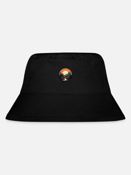 Landschaft - Stanley/Stella recycelter Bucket Hat - Schwarz