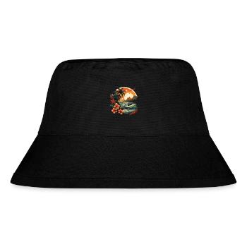 Tropisch - Stanley/Stella recycelter Bucket Hat - Schwarz - Vorne