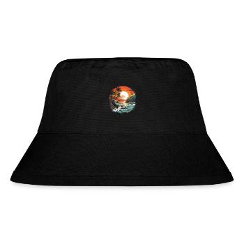 Tropisch - Stanley/Stella recycelter Bucket Hat - Schwarz - Vorne