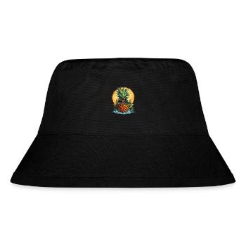 Ananas - Stanley/Stella recycelter Bucket Hat - Schwarz - Vorne