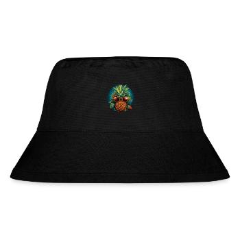 Ananas - Stanley/Stella recycelter Bucket Hat - Schwarz - Vorne