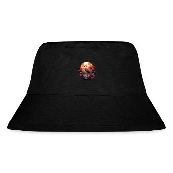 Flamingo - Stanley/Stella recycelter Bucket Hat - Schwarz - Vorne