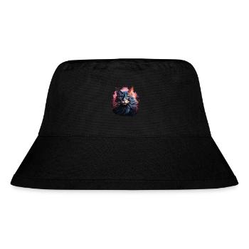 Katze - Stanley/Stella recycelter Bucket Hat - Schwarz - Vorne