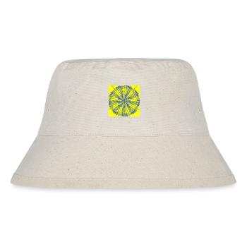 blue and yellow geometric design - Stanley/Stella Recycled Bucket Hat - natural - Front