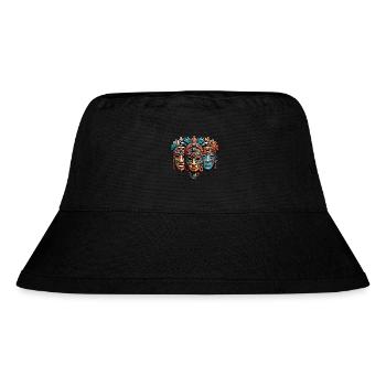 Ornate Carved Aztec, Mayan, Inca Masks - Stanley/Stella Recycled Bucket Hat - black - Front