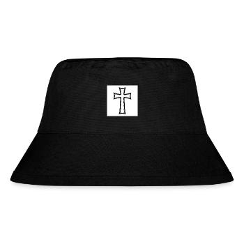 Unter dem Zeichen des Kreuzes - Glauben & Hoffnung - Stanley/Stella recycelter Bucket Hat - Schwarz - Vorne