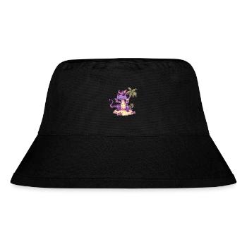 Drache Sommer Urlaub - Stanley/Stella recycelter Bucket Hat - Schwarz - Vorne