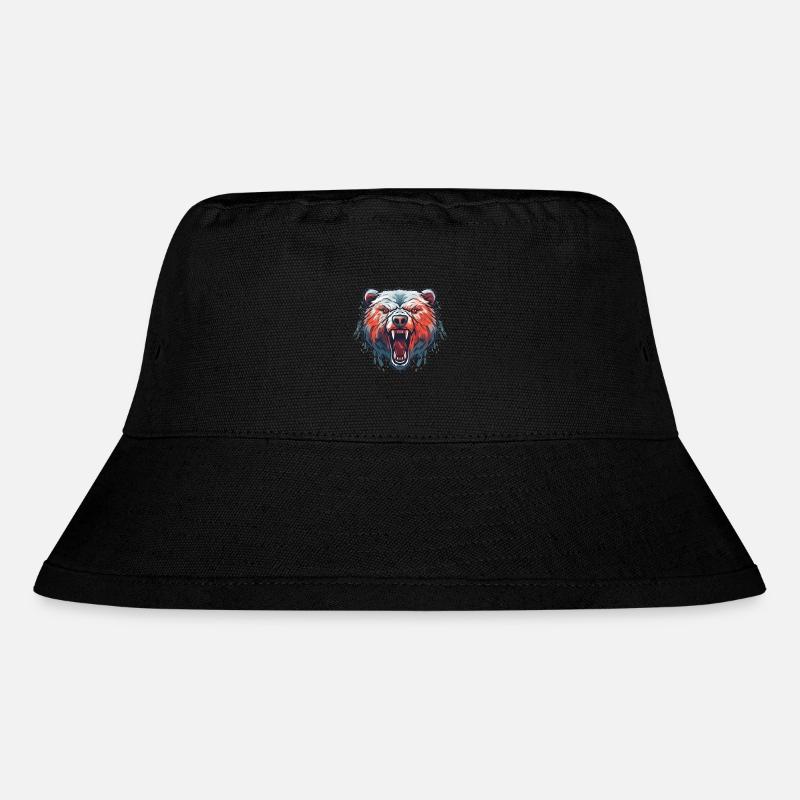 brüllender Bär - Stanley/Stella recycelter Bucket Hat - Schwarz