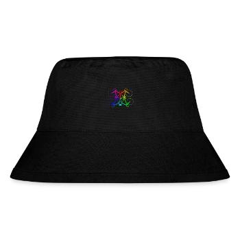 Regenbogen Fahrräder - Rennrad Fixie Geschenk - Stanley/Stella recycelter Bucket Hat - Schwarz - Vorne