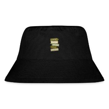 Outdoor Wegweiser Berg Abenteuer Erlebnis Geschenk - Stanley/Stella recycelter Bucket Hat - Schwarz - Vorne