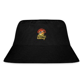 Unterschätze niemals alten Mann mit Kettensäge - Stanley/Stella recycelter Bucket Hat - Schwarz - Vorne