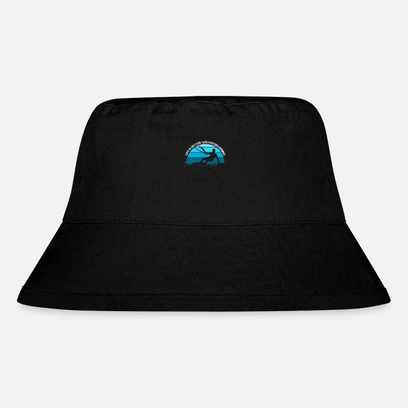 Kitesurfen mit Kite auf dem Meer - Stanley/Stella recycelter Bucket Hat - Schwarz