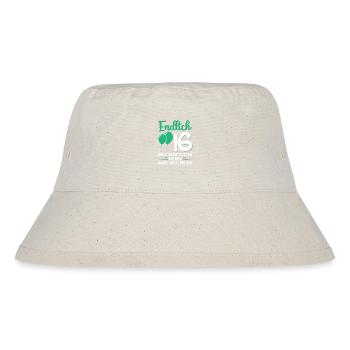 Endlich 16 - Aber meine Eltern wohnen.. Geburtstag - Stanley/Stella recycelter Bucket Hat - Naturweiß - Vorne
