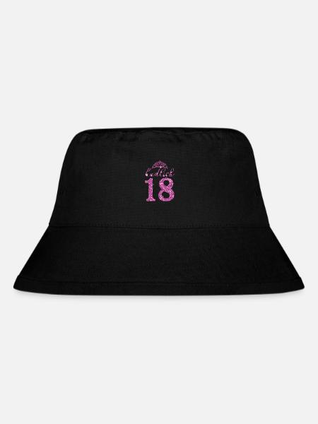 Endlich 18 - Girls Mädchen 18. Geburtstag Geschenk - Stanley/Stella recycelter Bucket Hat - Schwarz