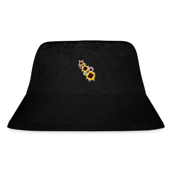 Vrille de fleurs avec tournesols, marguerites, fleurs - Bob recyclé Stanley/Stella - noir - Devant