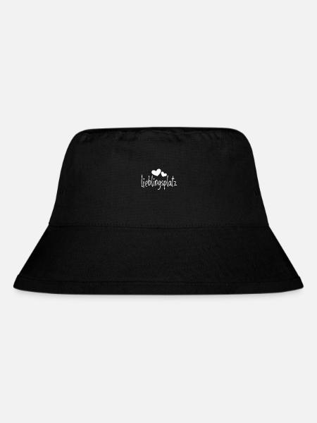 Lieblingsplatz Kissen mit Herz - Stanley/Stella recycelter Bucket Hat - Schwarz