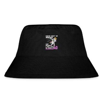 40th birthday 40 years unicorn with rollator stick - Stanley/Stella Recycled Bucket Hat - black - Front
