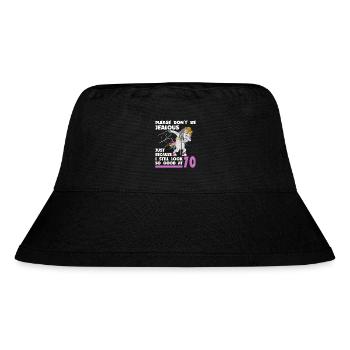 70th birthday 70 years unicorn with rollator stick - Stanley/Stella Recycled Bucket Hat - black - Front