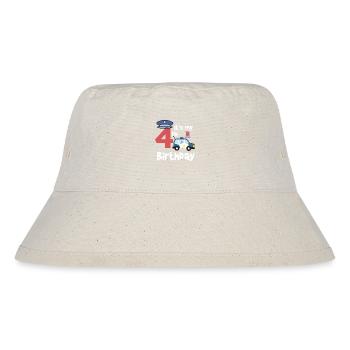 Polizei 4. Geburtstag Jahre Junge Kind Geschenk - Stanley/Stella recycelter Bucket Hat - Naturweiß - Vorne
