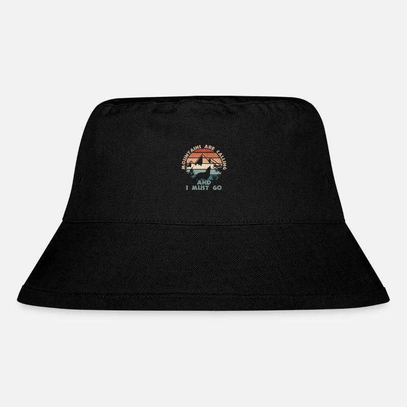 Mountains Are Calling Sunset - Stanley/Stella Recycled Bucket Hat - black