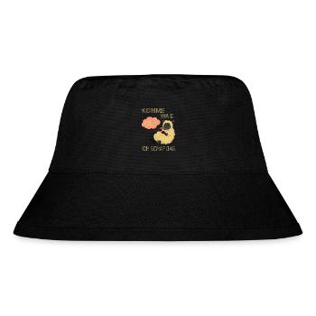 Komme was Wolle ich Schaf das - Stanley/Stella recycelter Bucket Hat - Schwarz - Vorne