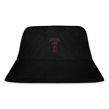 Wotansknoten Wolf Odin Geri Freki Wölfe Vegvisir - Stanley/Stella recycelter Bucket Hat - Schwarz - Vorne