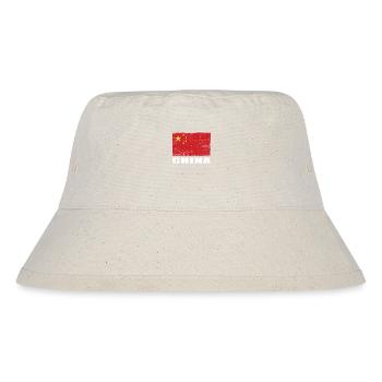 Drapeau de Chine Grunge Drapeau de Chine - Bob recyclé Stanley/Stella - blanc naturel - Devant