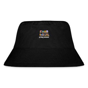 Four Years Awesome Animal Skin Pattern Birthday - Stanley/Stella Recycled Bucket Hat - black - Front