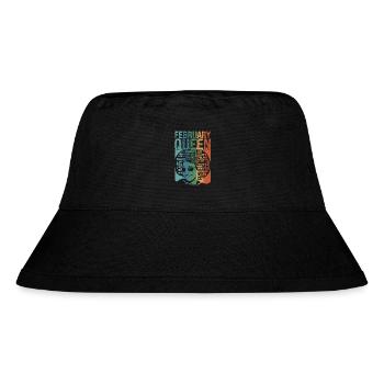 February Birth month of the Queen celebrates the - Stanley/Stella Recycled Bucket Hat - black - Front
