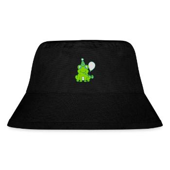 Birthday-celebrating little frog - Stanley/Stella Recycled Bucket Hat - black - Front