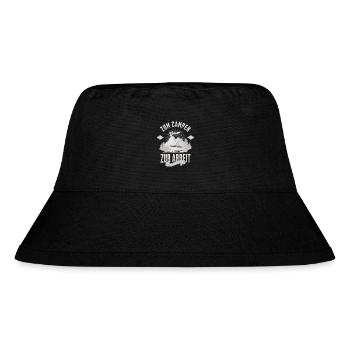 Camping Roadtrip Motiv Wohnmobil Berge - Stanley/Stella recycelter Bucket Hat - Schwarz - Vorne