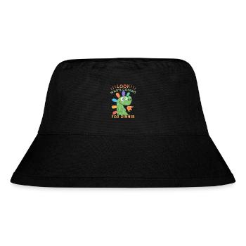 Lustiger Dinosaurier Einladung zum Abendessen - Stanley/Stella recycelter Bucket Hat - Schwarz - Vorne