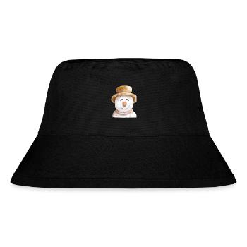 Retro Schneemann Kopf - Stanley/Stella recycelter Bucket Hat - Schwarz - Vorne