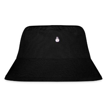 Retro Winter Snowman Face Chest Pocket - Stanley/Stella Recycled Bucket Hat - black - Front