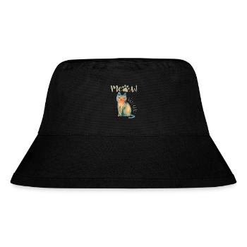 Funny Cat, saying, Meow - Stanley/Stella Recycled Bucket Hat - black - Front