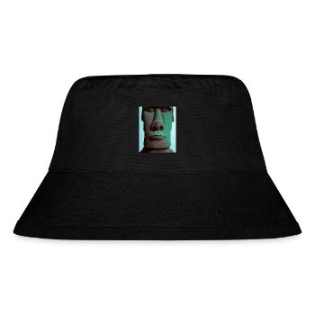Moai Gesicht Portrait Neon-Stil - Stanley/Stella recycelter Bucket Hat - Schwarz - Vorne