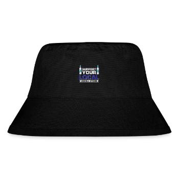 Unterstützen Sie Ihren lokalen Wodka-Shop - Stanley/Stella recycelter Bucket Hat - Schwarz - Vorne