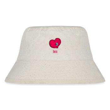 Mein Herz hat ein Auge auf dich in Rot - Stanley/Stella recycelter Bucket Hat - Naturweiß - Vorne
